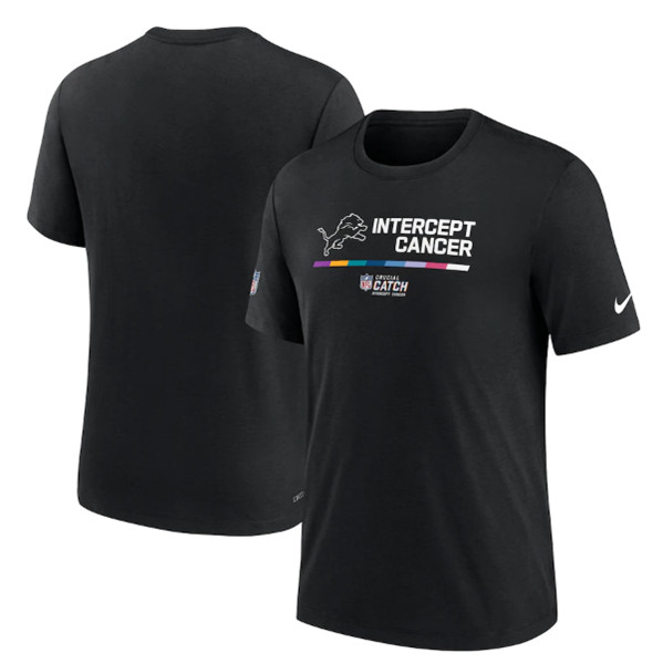 Men's Detroit Lions Black 2022 Crucial Catch Performance T-Shirt